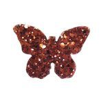 Barrettes pailletées forme papillon rouge (30)