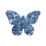 Barrettes pailletées forme papillon bleu  (60)