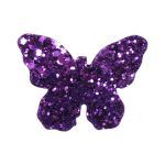 Barrettes pailletées forme papillon violet (50)
