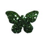 Barrettes pailletées forme papillon bleu vert (70)