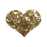 Barrettes pailletées forme coeur or (93)