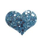 Barrettes pailletées forme coeur bleul (60)