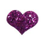 Barrettes pailletées forme coeur rose fuschia (45)