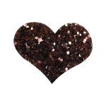 Barrettes pailletées forme coeur marron (39)