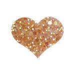 Barrettes pailletées forme coeur orange (20)