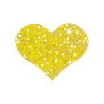 Barrettes pailletées forme coeur jaune (10)