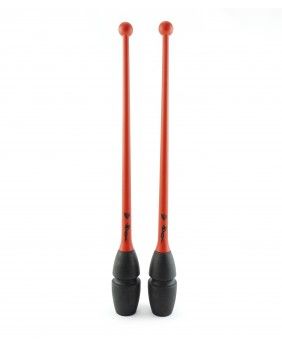 NOUVEAU ! Massues Haute Compétition (FIG) encastrables Venturelli 41,5 cm bi colores -ROUGE/NOIR